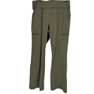 Duluth Trading Co Women's Cargo Bootcut Pants Olive Green Size L Short